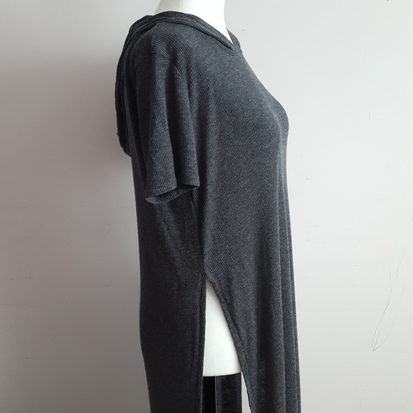 Grey Ribbed Tunic Top Size M - Picture 4 of 10